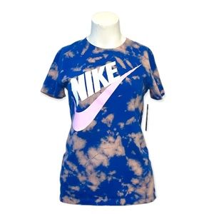 Custom Nike tie-dye blue shirt size S